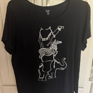 crown & ivy Navy Animal Stack Graphic Tee